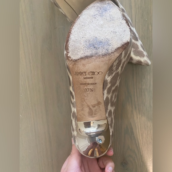 JIMMY CHOO METALLIC LEOPARD PRINT 'ANOUK' PUMPS - Picture 4 of 5